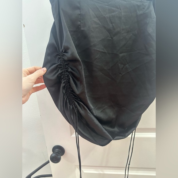 Black Mini Drawstring Skirt - Picture 2 of 7